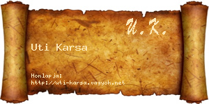 Uti Karsa névjegykártya